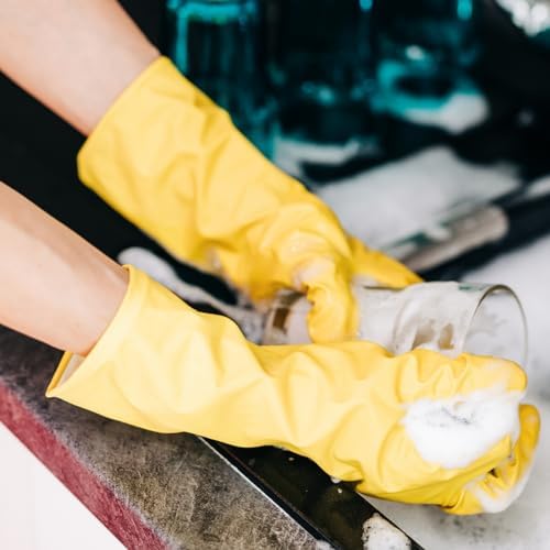 ROYIPAI 4 Pairs Rubber Cleaning Gloves with Cute Patterns
