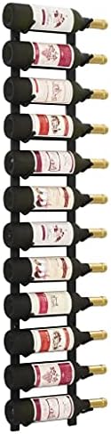 Black Iron Wall Mounted Wine Rack for 12 Bottles