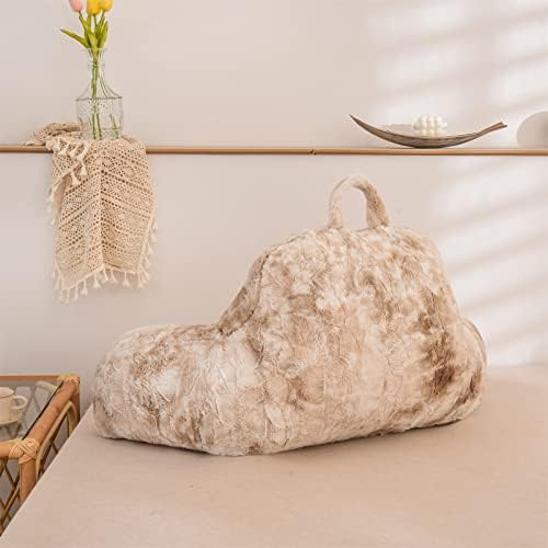 A Nice Night Faux Fur Reading Pillow with Arms