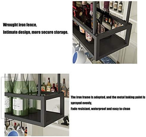 Adjustable Metal Wall Mounted Wine Rack with Glass Holder