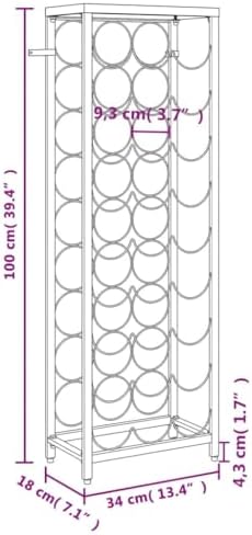 vidaXL 27-Bottle Wine Rack Black Wrought Iron