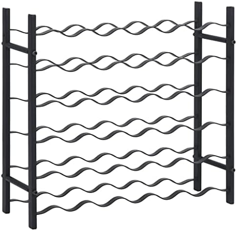 vidaXL Wine Rack for 36 Bottles Black Iron