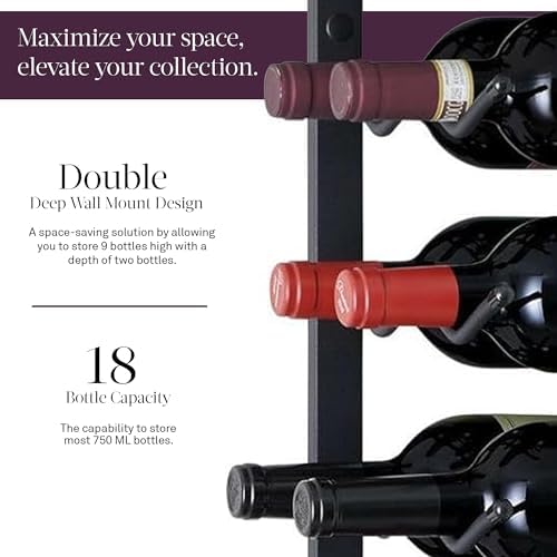 Wine Enthusiast NFINITY 18 Bottle Wall Wine Rack Black