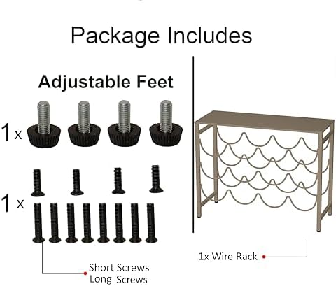 JINGWAYS 12 Bottle Waved Wine Rack with Steel Tray