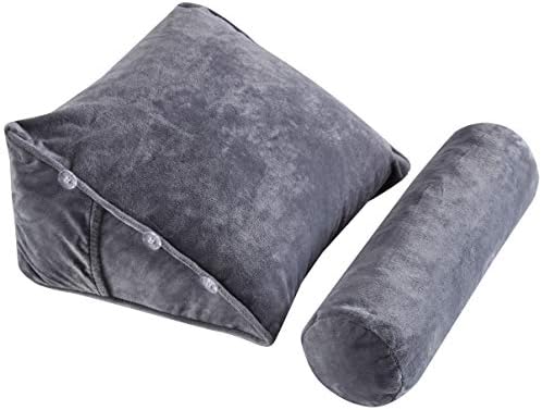 Cheer Collection Reading Wedge Pillow Gray