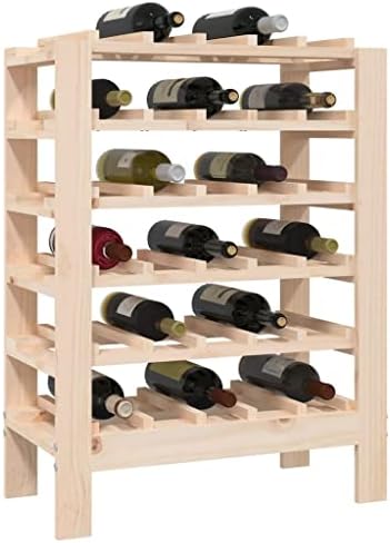 vidaXL Solid Wood Wine Rack 30 Bottles