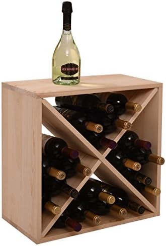 Sardoxx 24 Bottle Wine Rack Cedar Wood Cube Storage