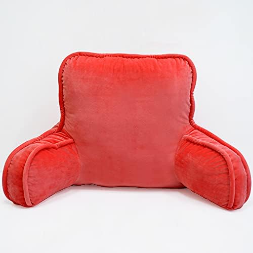 BYTIDE Bright Pink Reading Bed Rest Pillow with Arms and Pockets