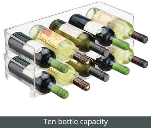 mDesign Clear Stackable Wine Bottle Rack 2 Pack