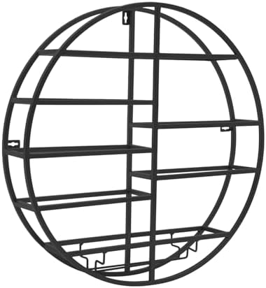 FOGGBET 4 Tier Metal Wine Rack with Glass Track