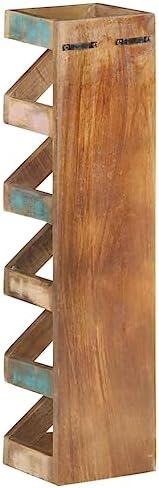 WEHUOSIF Solid Reclaimed Wood 5-Bottle Wine Rack