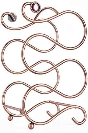S-Shaped Four-Bottle Iron Wine Rack with Bronze Finish