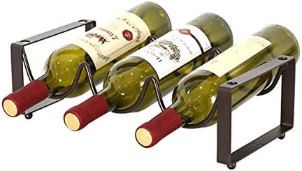 GANYKQ Stackable Wine Rack Freestanding Metal Bottle Storage Shelf