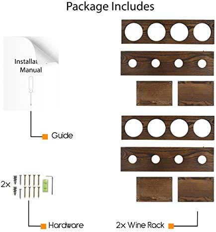Rustic State Walnut Tabletop Wine Rack - 2 Pack Hold 8 Bottles