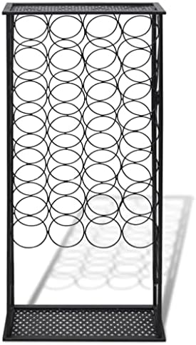 Aisifx 28-Bottle Wine Rack Black Wrought Iron