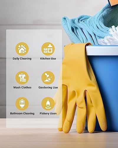 FCTTD Reusable Rubber Dishwashing Gloves 3 or 6 Pairs 1
