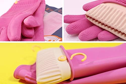 Myungjin Reusable Waterproof Cleaning Gloves with Hang-Dry Hook