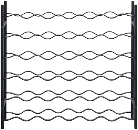 vidaXL Black Iron Wine Rack - 36 Bottle Capacity