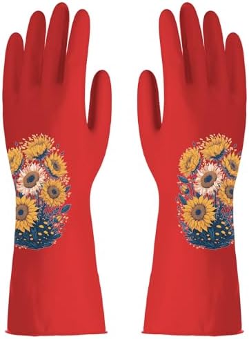 ROYIPAI 4 Pairs Rubber Cleaning Gloves with Cute Patterns