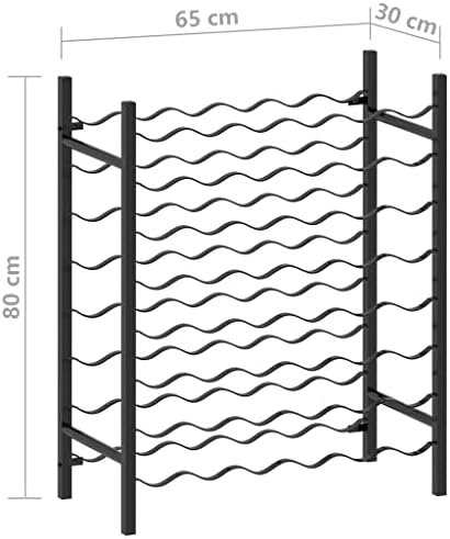 CUMYZO 48 Bottle Wine Rack Black Metal