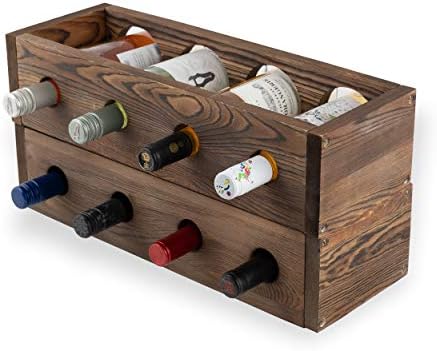 Rustic State Walnut Tabletop Wine Rack - 2 Pack Hold 8 Bottles