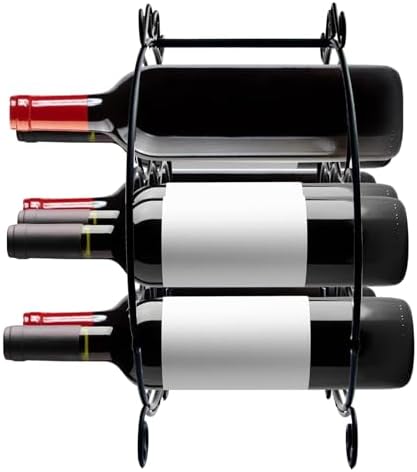 7-Bottle Iron Wine Rack for Countertop and Bar