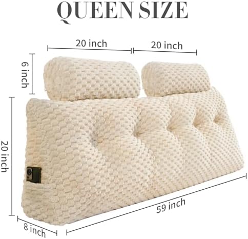 EUHAMS Wedge Headboard Pillow - Triangular Support for Back and Neck