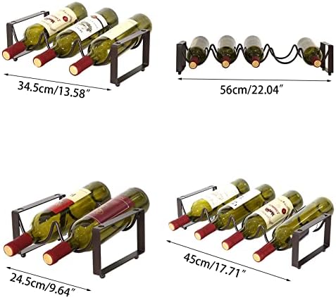 GANYKQ Stackable Wine Rack Freestanding Metal Bottle Storage Shelf
