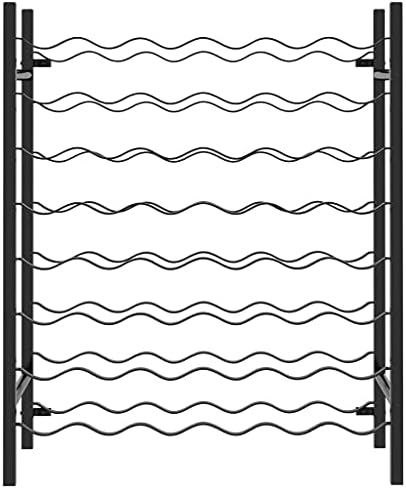 WEHUOSIF 48-Bottle Freestanding Wine Rack Black Metal