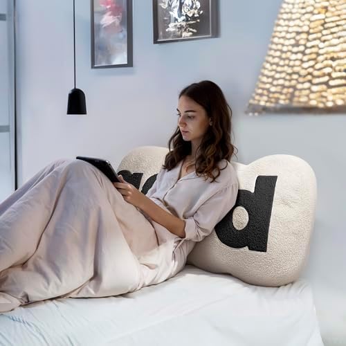 Johnear Headboard Pillow White Plush Reading Support 1