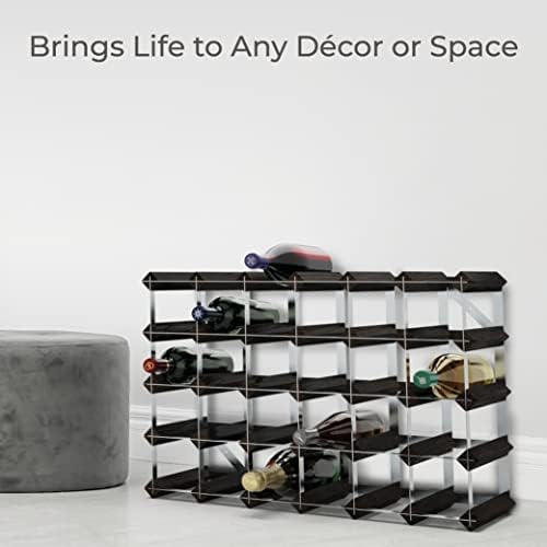 RTA Freestanding Wine Rack - 30 Bottles Black Ash Pine UK Made