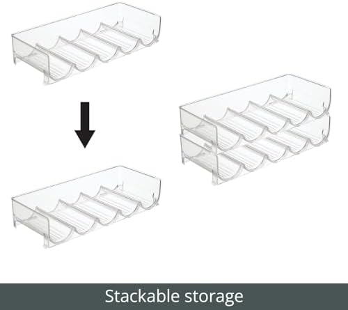mDesign Clear Stackable Wine Bottle Rack 2 Pack