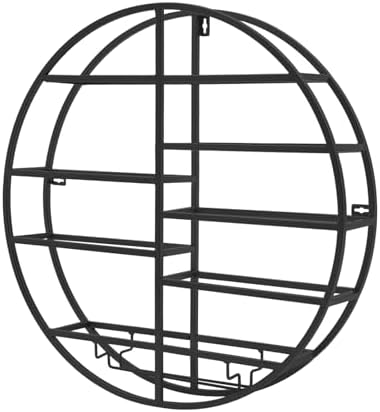 FOGGBET 4 Tier Metal Wine Rack with Glass Track