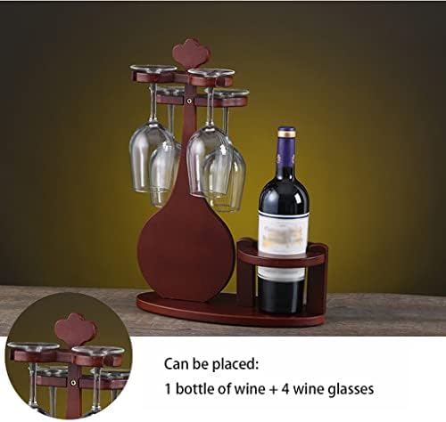 OXOAMP Freestanding Wine Rack with Glass Holder Wooden Storage Stand