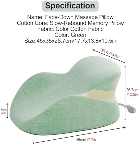 WAHHWF Face Down Pillow with Memory Foam and Removable Cover