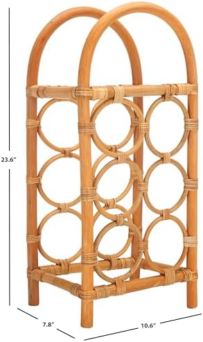 SAFAVIEH Lyza Coastal Boho Rattan Wine Rack