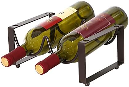 GANYKQ Stackable Wine Rack Freestanding Metal Bottle Storage Shelf