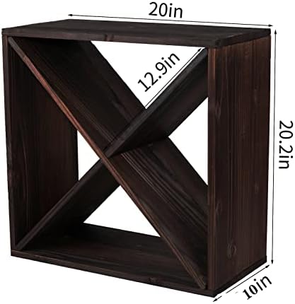 Dark Brown Rustic Wooden 24-Bottle Wine Rack