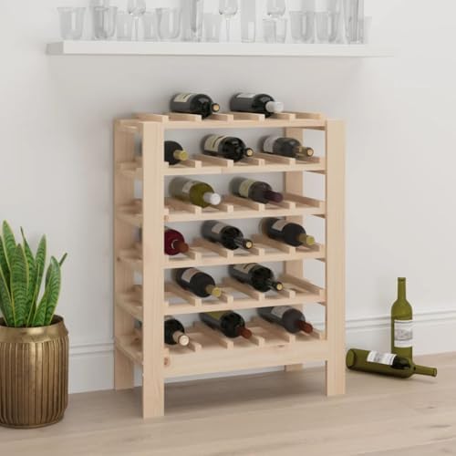 vidaXL Solid Wood Wine Rack 30 Bottles