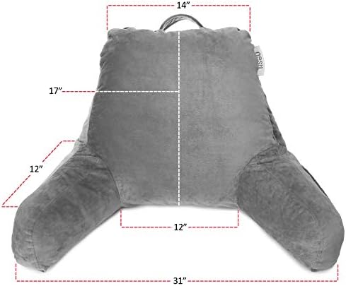 Nestl Reading Pillow with Laptop Lap Desk - Grey 1