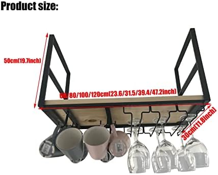 Ceiling Wine Rack - 2 Layer Metal and Wood Storage Shelf