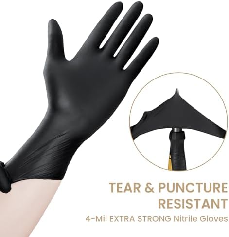 BioOcean Disposable Nitrile Gloves 4-mil Black