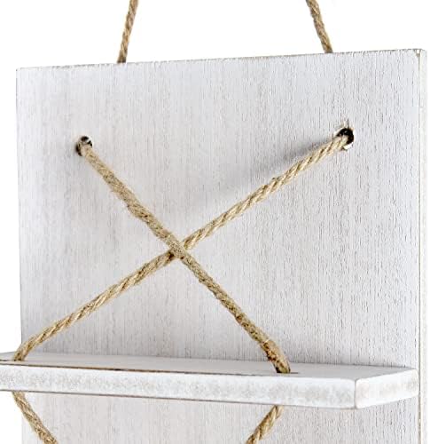 Elegant Designs HG1019-WWH Positano Nautical Rope 4 Bottle Wall Mounted Wine Rack