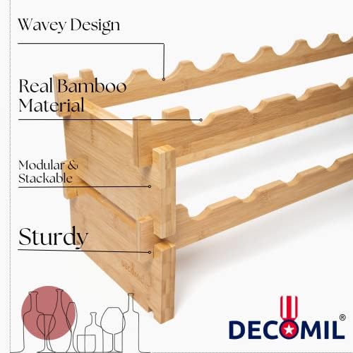DECOMIL 18 Bottle Wine Rack - Modular Stackable