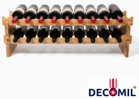 DECOMIL 18 Bottle Wine Rack - Modular Stackable