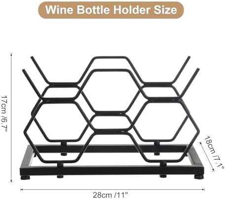 Uxcell 5 Bottle Tabletop Wine Rack Black