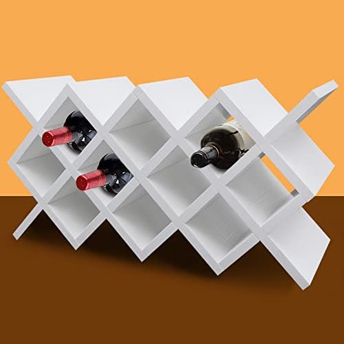 10 Grids Wall-Mounted Wine Rack with Lattice Design