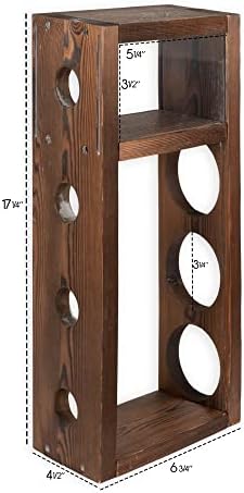 Rustic State Sonoma Burnt Brown Wine Rack - 3 Bottle Storage