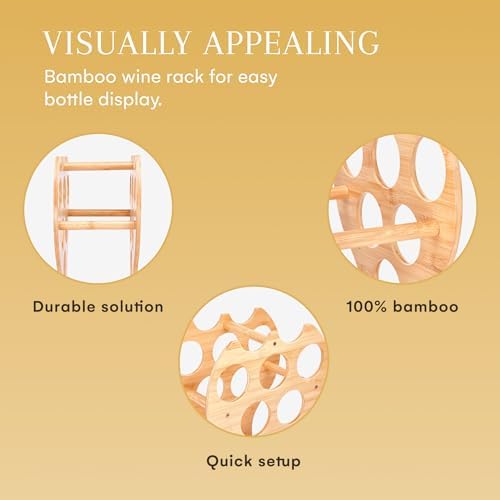2LB Depot Bamboo Wine Rack for 6 Bottles