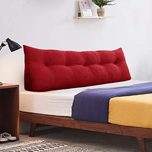 WOWMAX Triangle Headboard Pillow with Removable Cover Red 70x8x20inch